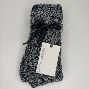 Barefoot Dreams CozyChic Heathered Socks Indigo White Youth